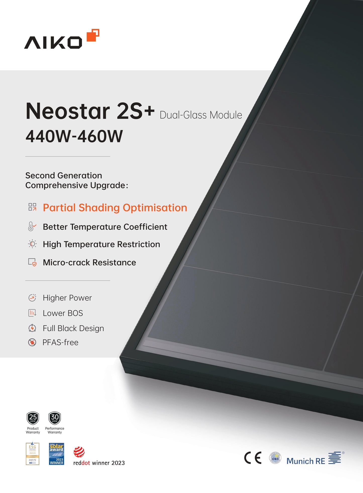 Aiko Neostar 2S+ double glass AIKO-A445-MAH54Db