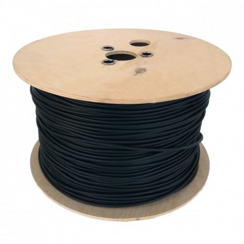 Juodas kabelis saulės moduliams, 500 metrų ritėje.