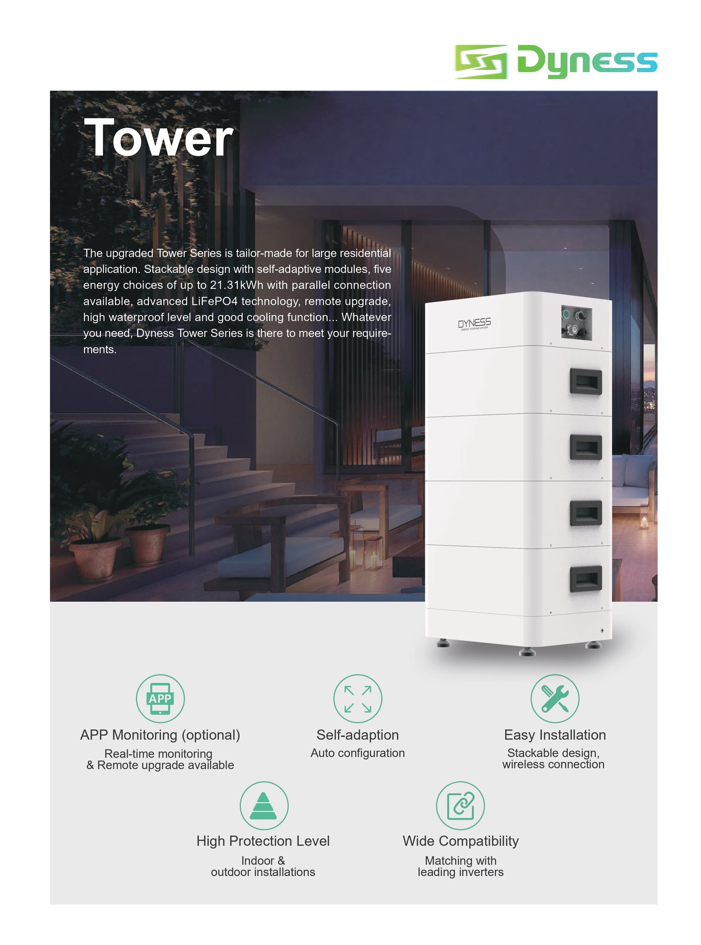 Dyness Tower T21 – 21,31 kWh akumuliatorius
